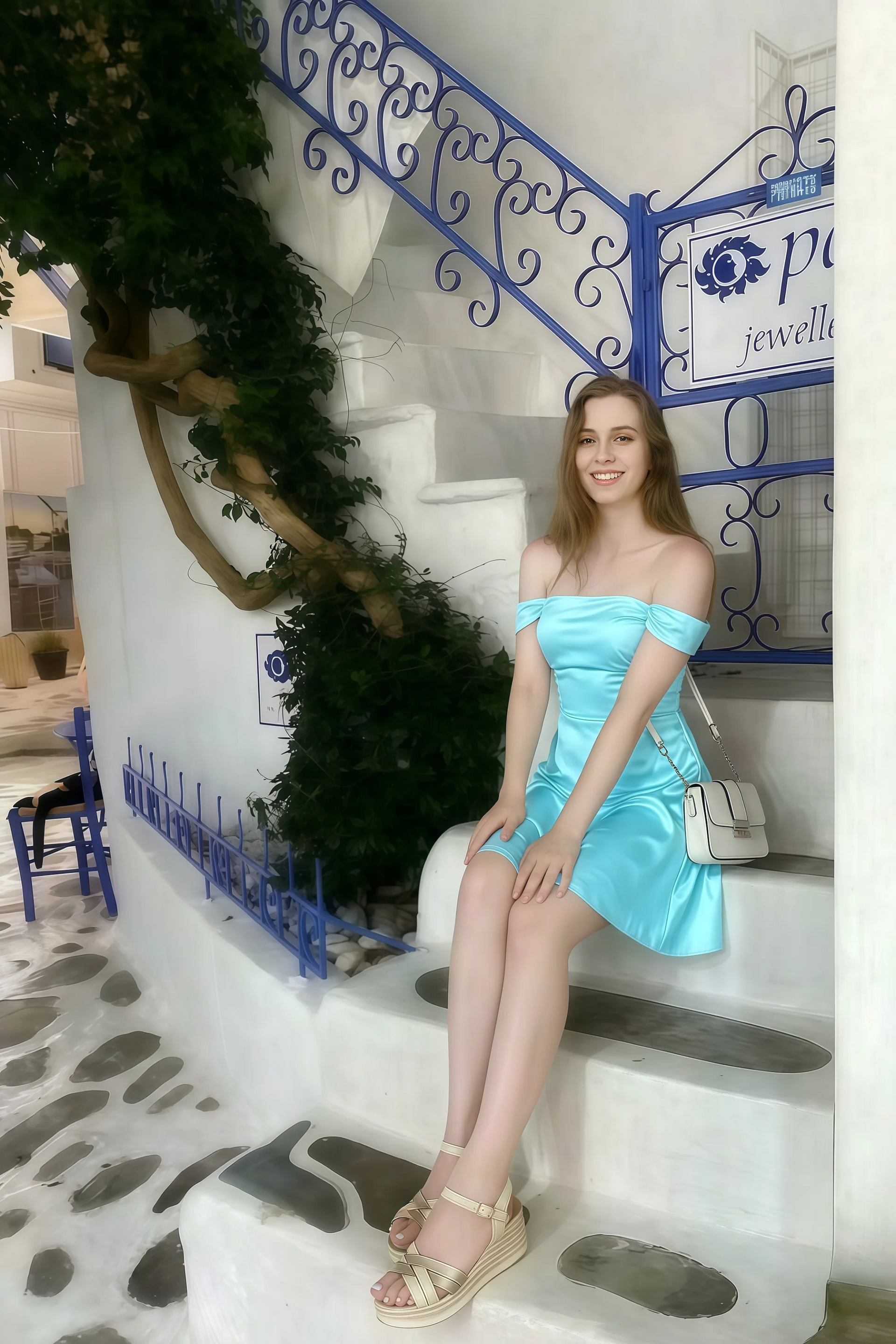 Anne Baby Blue Satin Off the Shoulder Corset Mini Dress