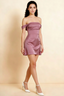 Anne Dusty Rose Satin Off the Shoulder Corset Mini Dress