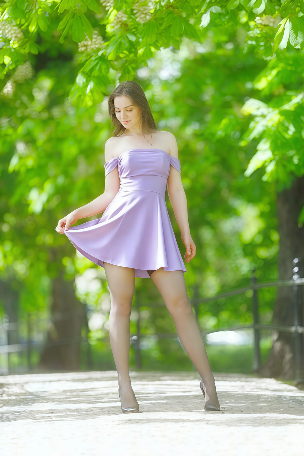 Anne Lavender Satin Off the Shoulder Corset Mini Dress
