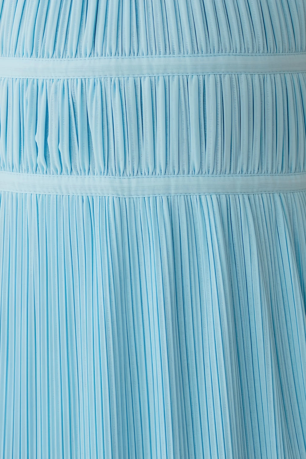 Arabella Baby Blue Halter Open Back Pleated Midi Dress