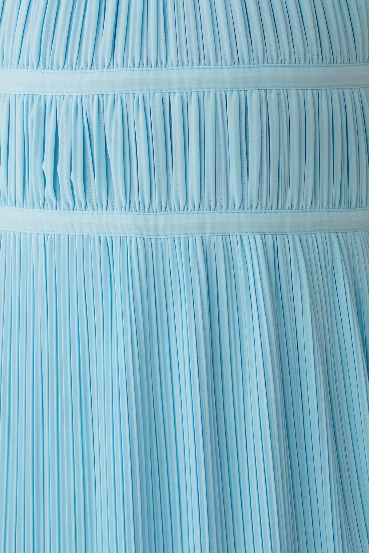 Arabella Baby Blue Halter Open Back Pleated Midi Dress