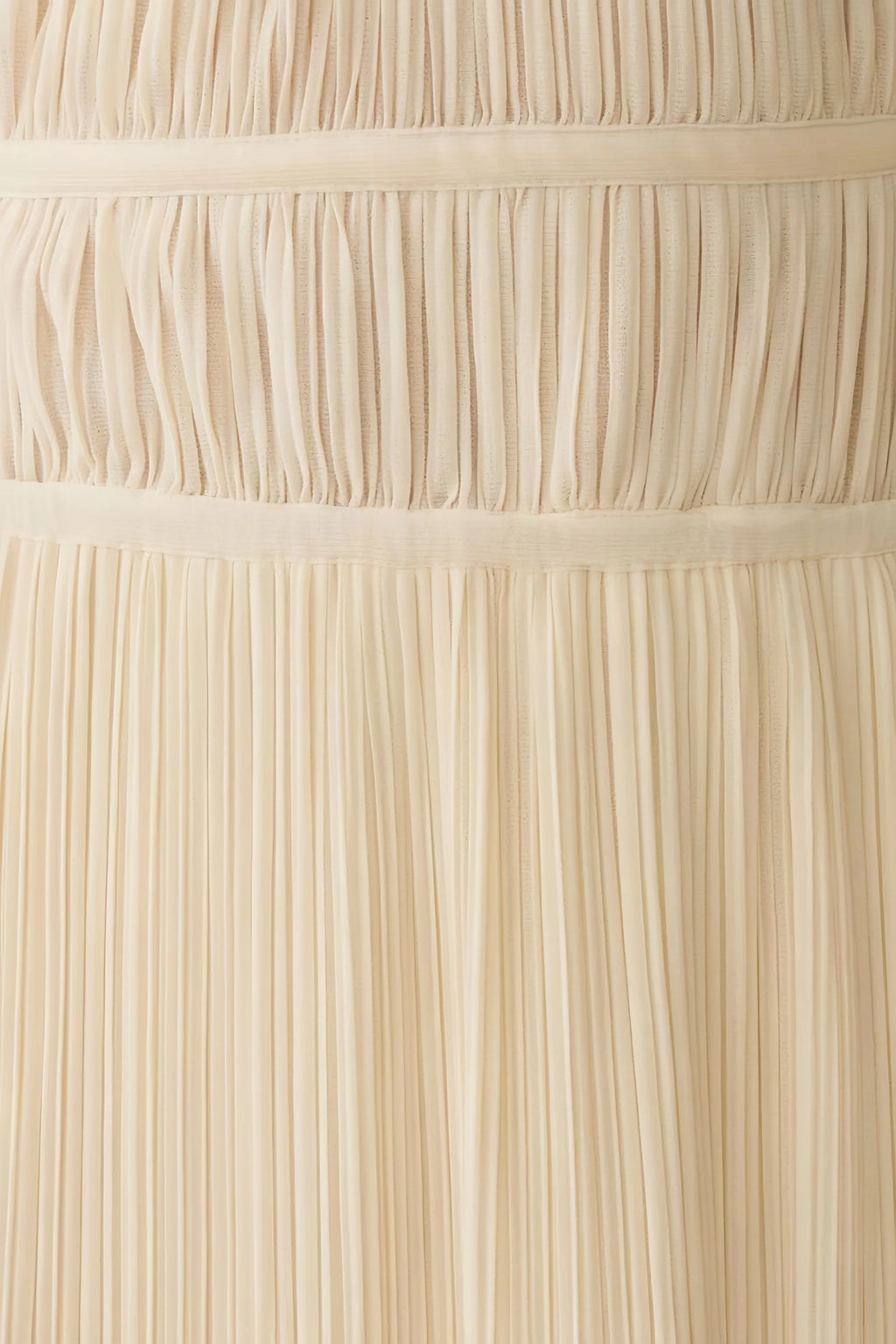 Arabella Champagne Halter Open Back Pleated Midi Dress