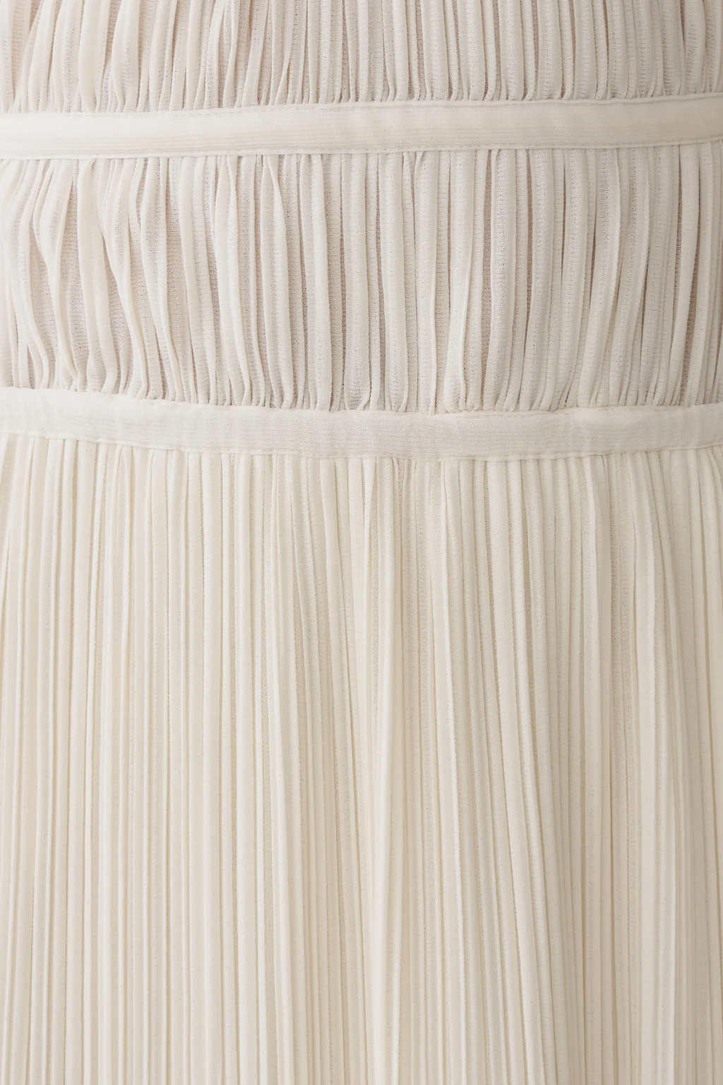 Arabella Ivory Halter Open Back Pleated Midi Dress