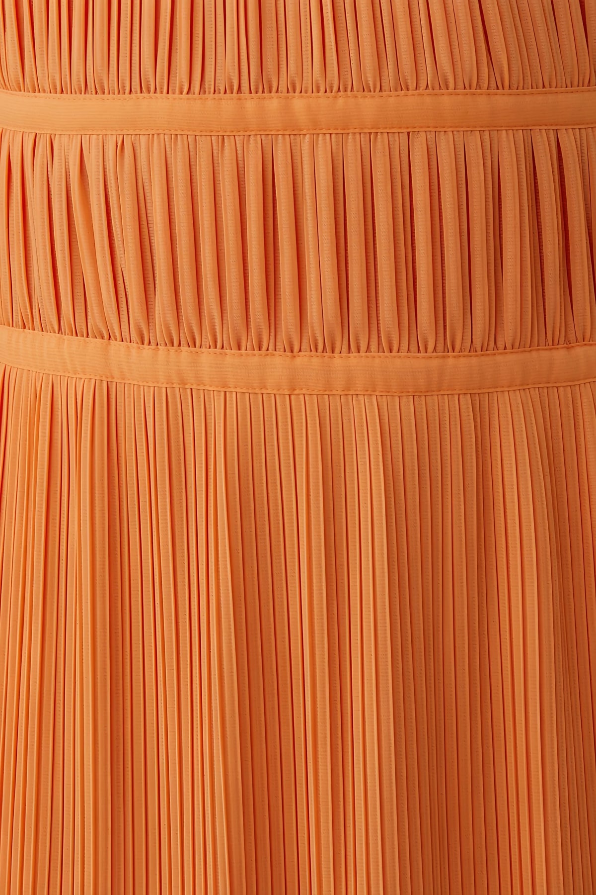 Arabella Orange Halter Open Back Pleated Midi Dress