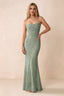 Front studio view of Bess agave floral burnout maxi dress with a draped cowl neckline and thin straps