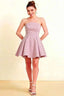 Beverly Lilac Satin Strapless Open Back Mini Skater Dress