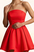 LVLVS Red Satin Beverly Dress Premium Fabric Detail for Bridesmaid