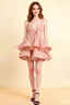 Brenda Light Pink V Neck Spaghetti Strap Mini Ruffle Dress