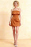 Bridget Bronze Halter Mini Dress with Square Neck