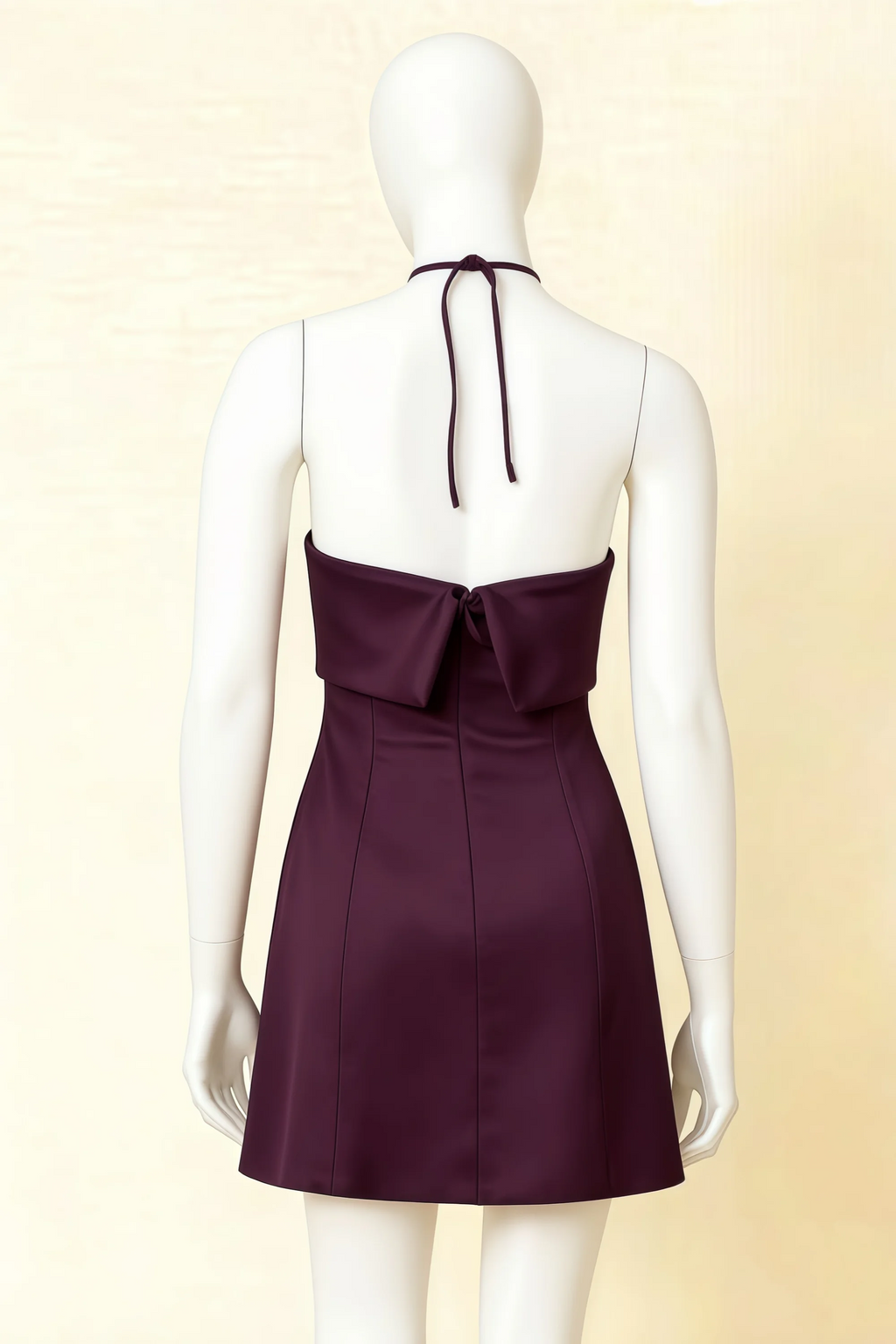 Bridget Grape Halter Mini Dress with Square Neck