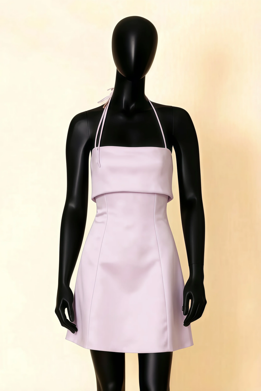 Bridget Lavender Halter Mini Dress with Square Neck