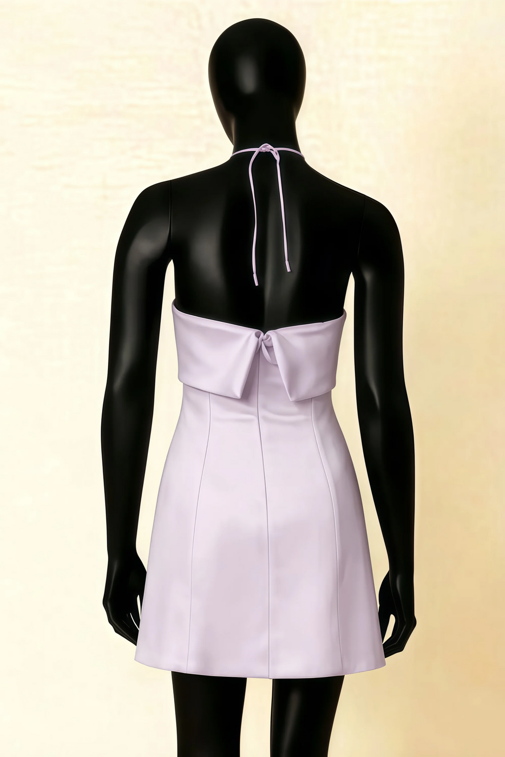 Bridget Lavender Halter Mini Dress with Square Neck