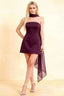 Candice Grape Strapless Mini Dress with Neck Scarf