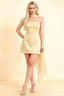 Candice Lemon Strapless Mini Dress with Neck Scarf