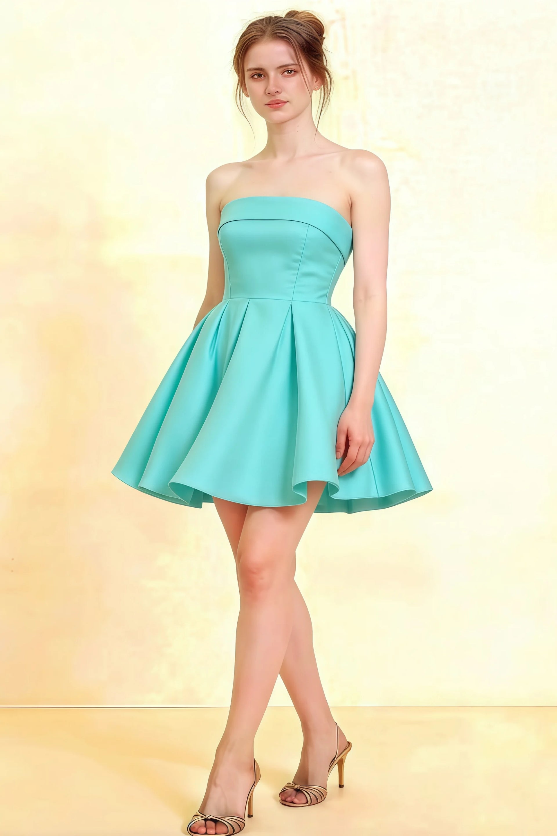 Cara Aqua Women's Smocked-bodice Fit & Flare Mini Dress