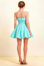 Cara Aqua Women's Smocked-bodice Fit & Flare Mini Dress