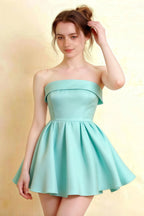 Cara Aqua Women's Smocked-bodice Fit & Flare Mini Dress