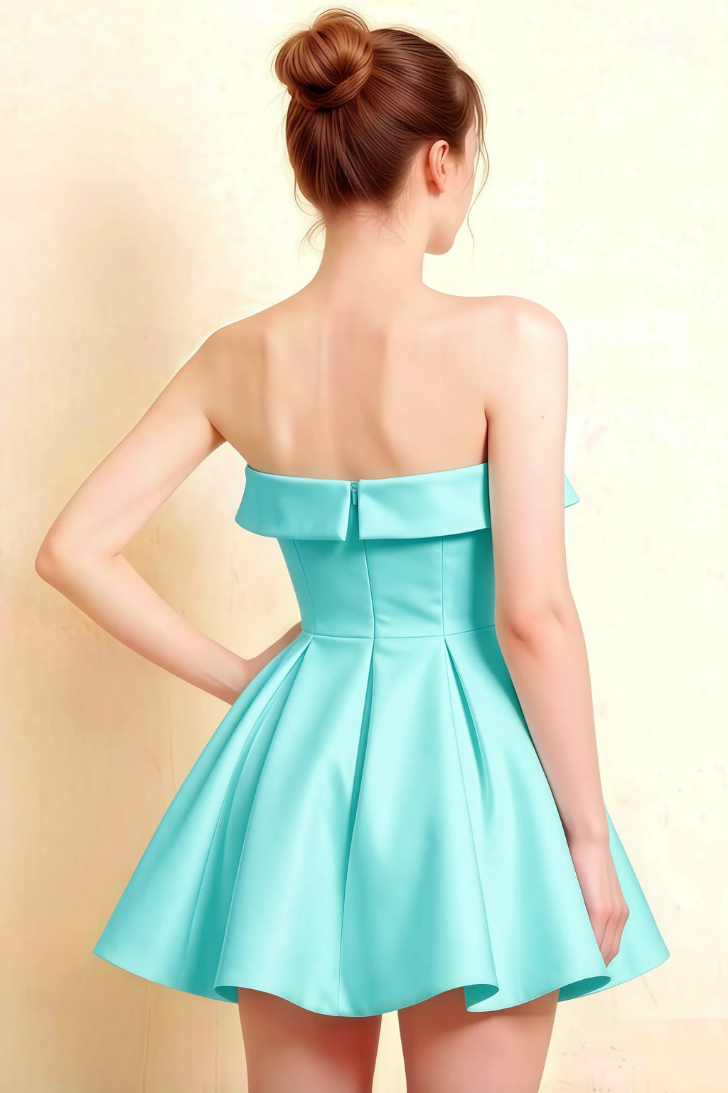 Cara Aqua Women's Smocked-bodice Fit & Flare Mini Dress