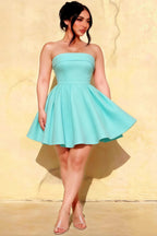 Cara Aqua Women's Smocked-bodice Fit & Flare Mini Dress