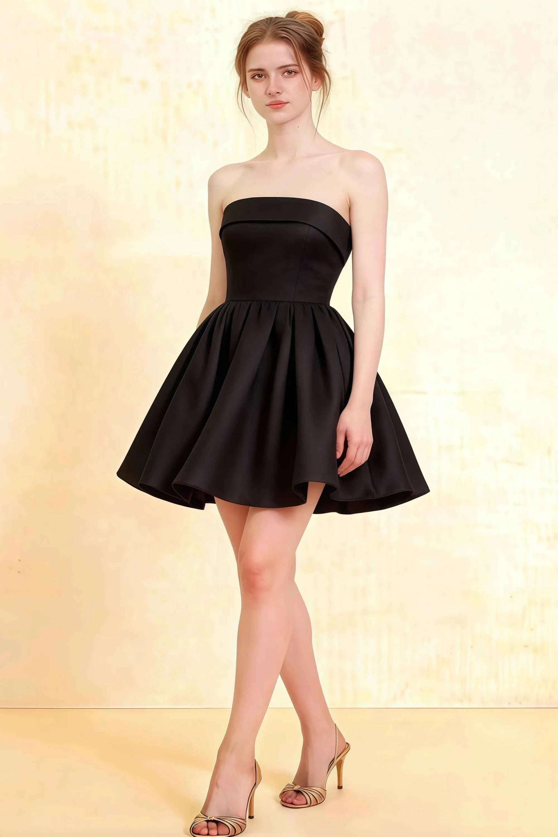 Cara Black Women's Smocked-bodice Fit & Flare Mini Dress