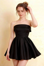 Cara Black Women's Smocked-bodice Fit & Flare Mini Dress