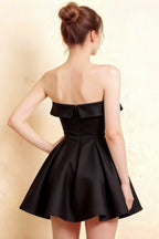 Cara Black Women's Smocked-bodice Fit & Flare Mini Dress