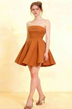 Cara Bronze Women's Smocked-bodice Fit & Flare Mini Dress