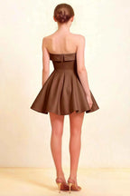 Cara Coffee Women's Smocked-bodice Fit & Flare Mini Dress