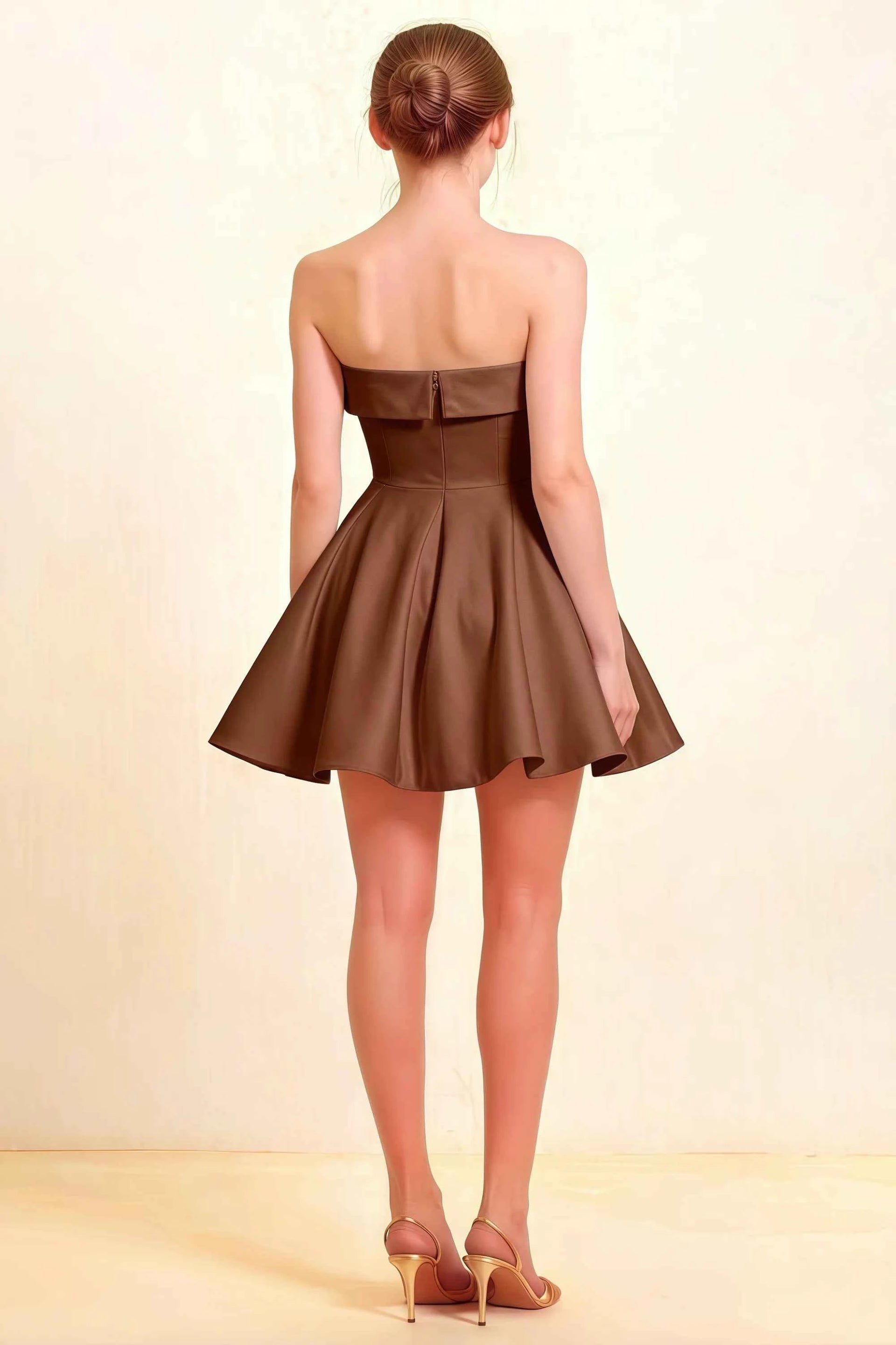 Cara Coffee Women's Smocked-bodice Fit & Flare Mini Dress