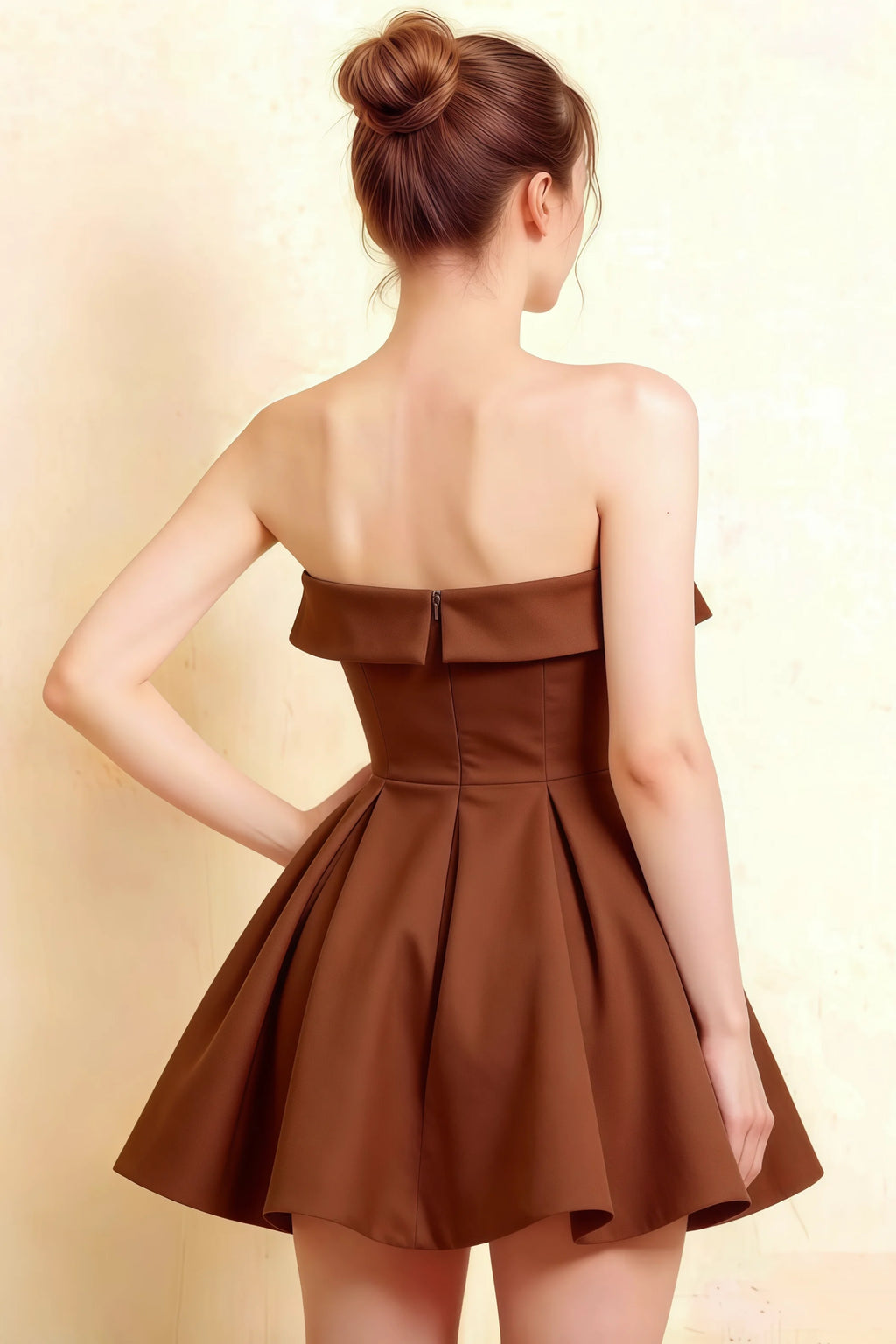 Cara Coffee Women's Smocked-bodice Fit & Flare Mini Dress