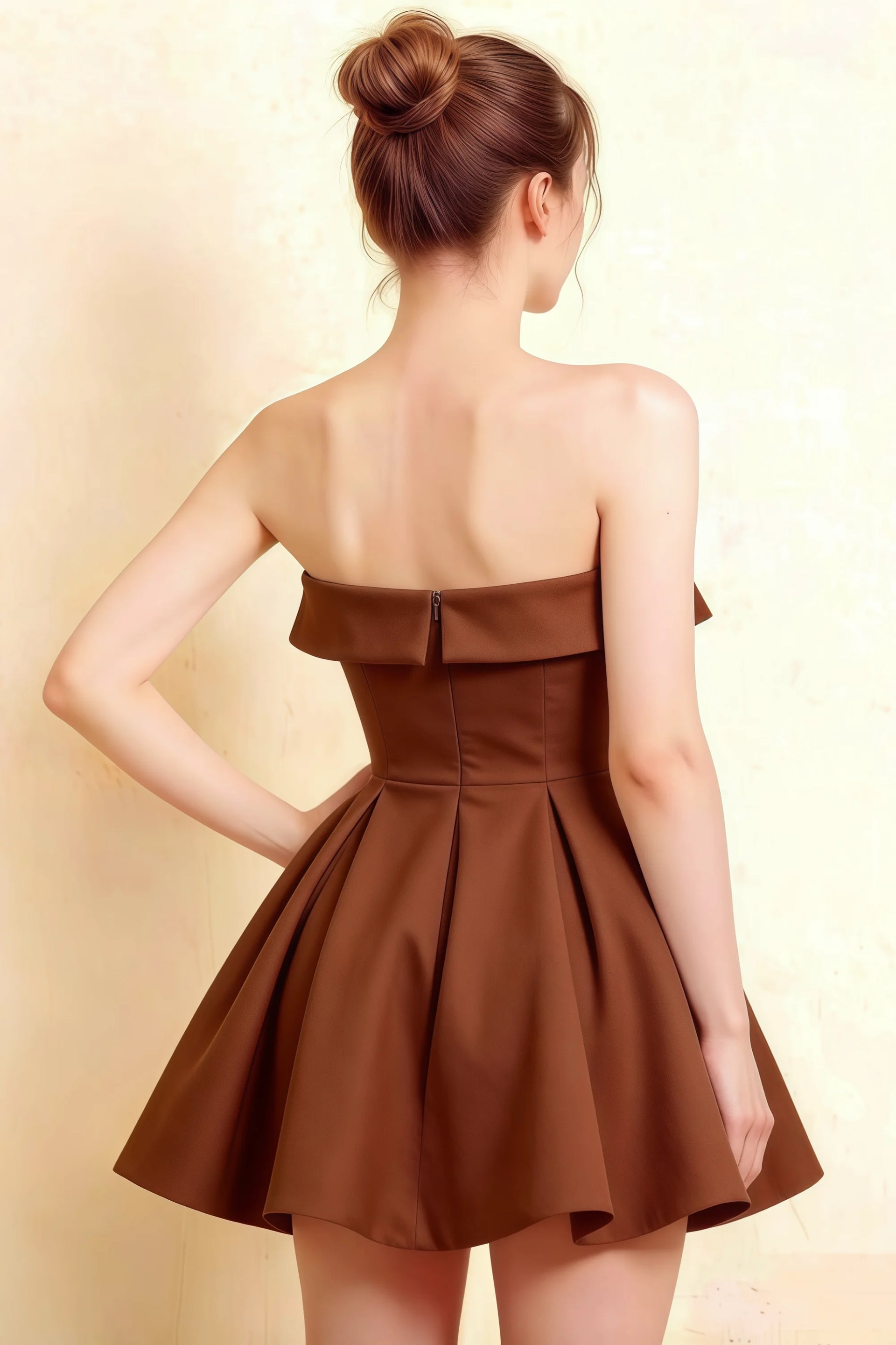 Cara Coffee Women's Smocked-bodice Fit & Flare Mini Dress