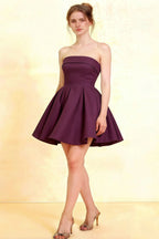 Cara Grape Women's Smocked-bodice Fit & Flare Mini Dress