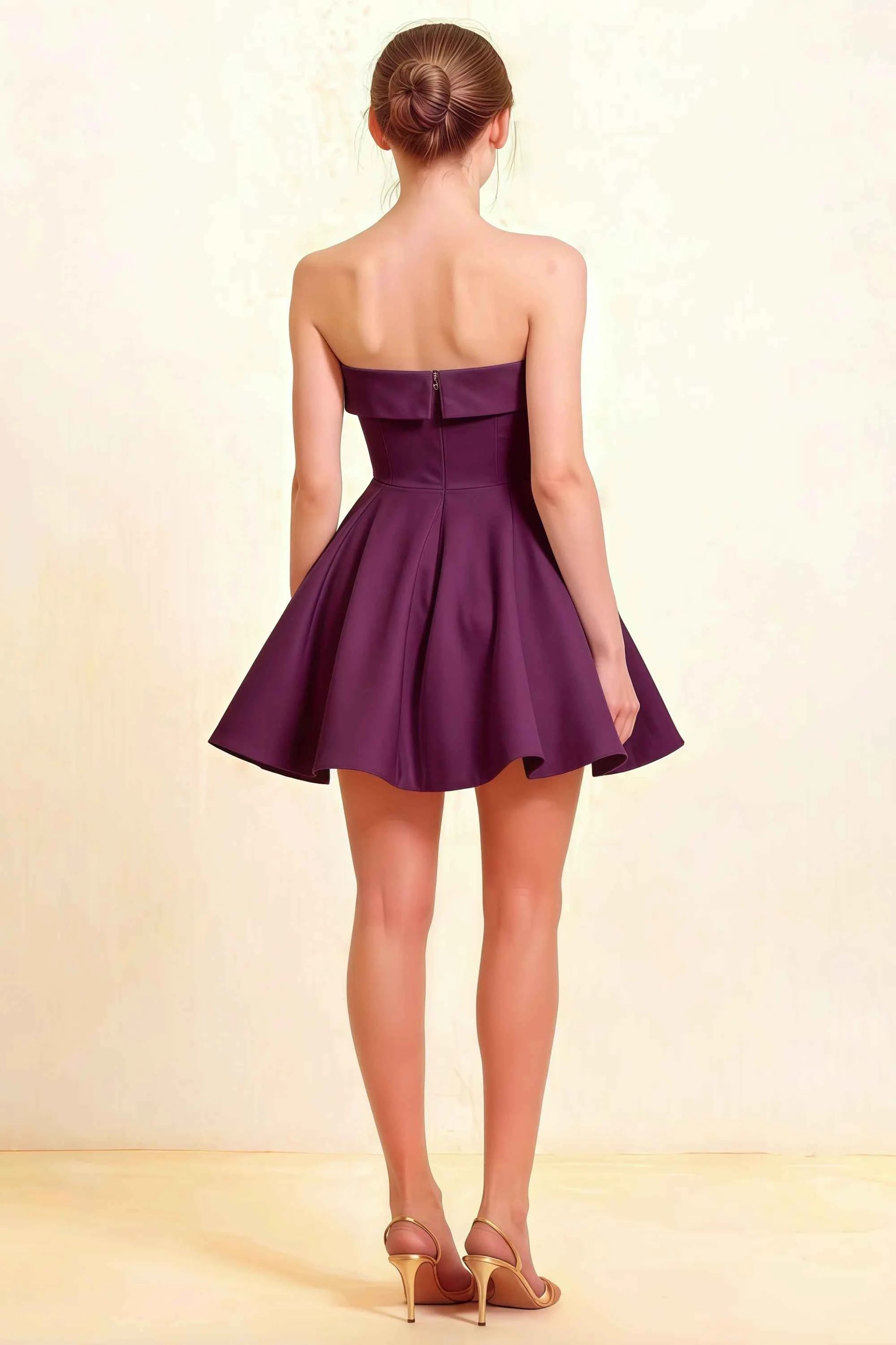 Cara Grape Women's Smocked-bodice Fit & Flare Mini Dress Secondary image