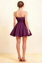 Cara Grape Women's Smocked-bodice Fit & Flare Mini Dress