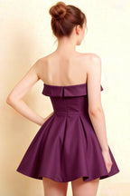 Cara Grape Women's Smocked-bodice Fit & Flare Mini Dress