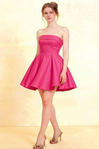 Cara Hot Pink Women's Smocked-bodice Fit & Flare Mini Dress