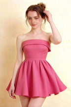 Cara Hot Pink Women's Smocked-bodice Fit & Flare Mini Dress