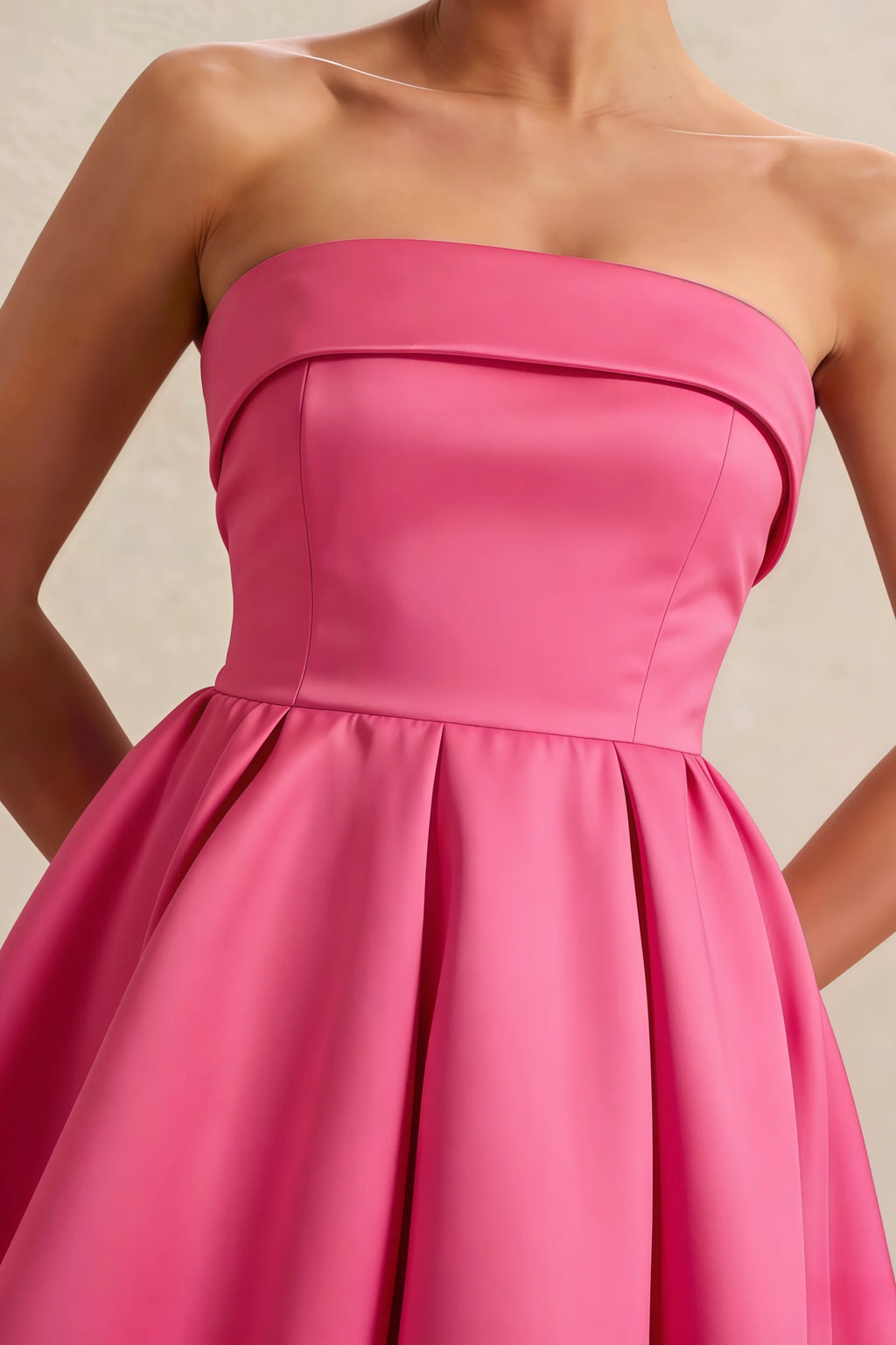 Cara Hot Pink Women's Smocked-bodice Fit & Flare Mini Dress