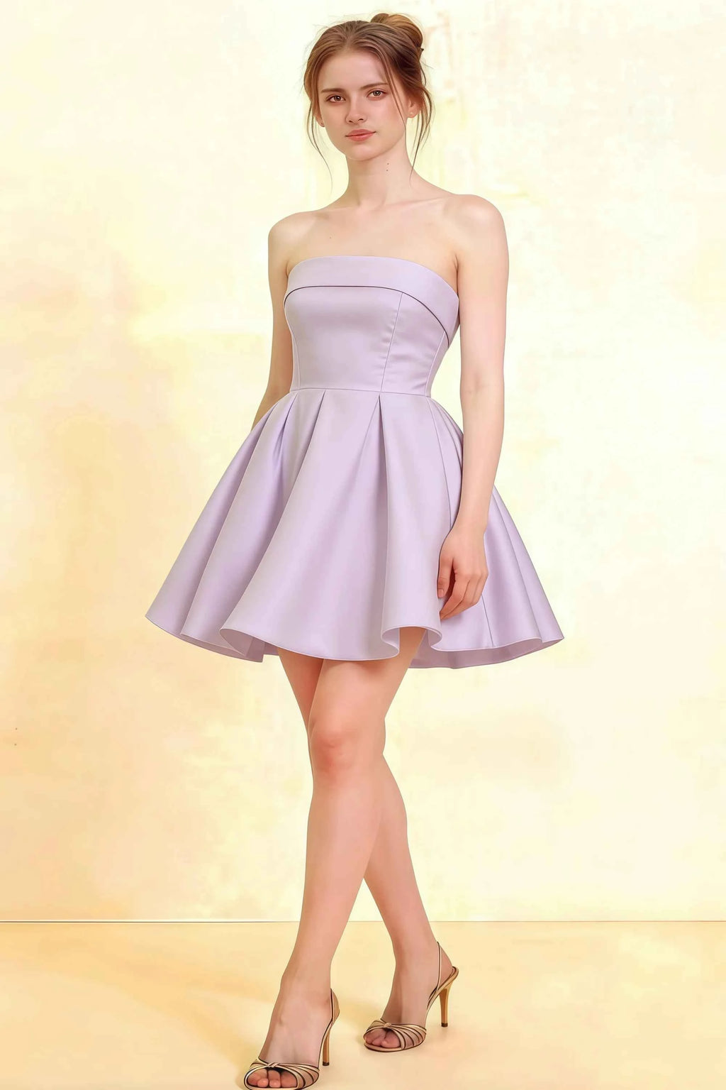 Cara Lavender Women's Smocked-bodice Fit & Flare Mini Dress