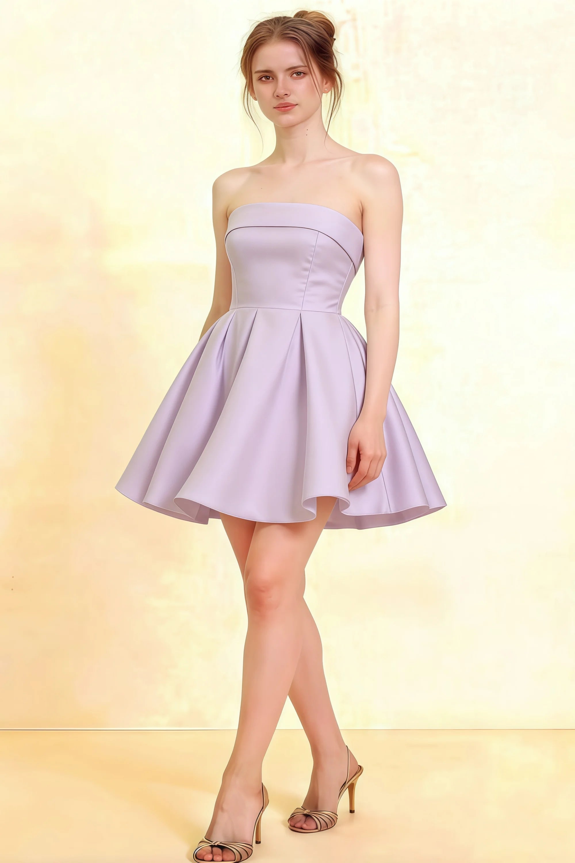 Cara Lavender Women's Smocked-bodice Fit & Flare Mini Dress Imagen principal del producto