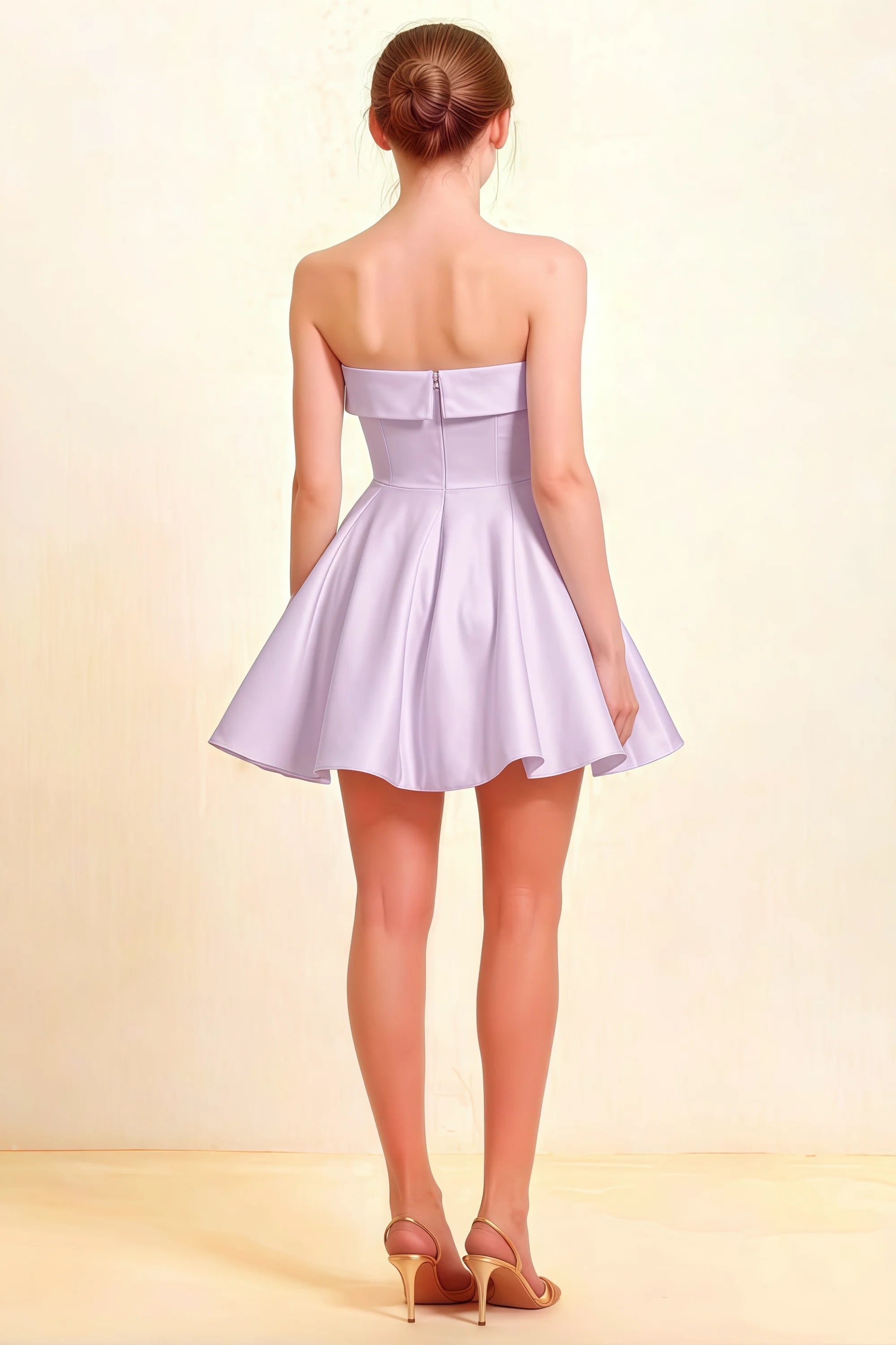 Cara Lavender Women's Smocked-bodice Fit & Flare Mini Dress Imagen secundaria del producto