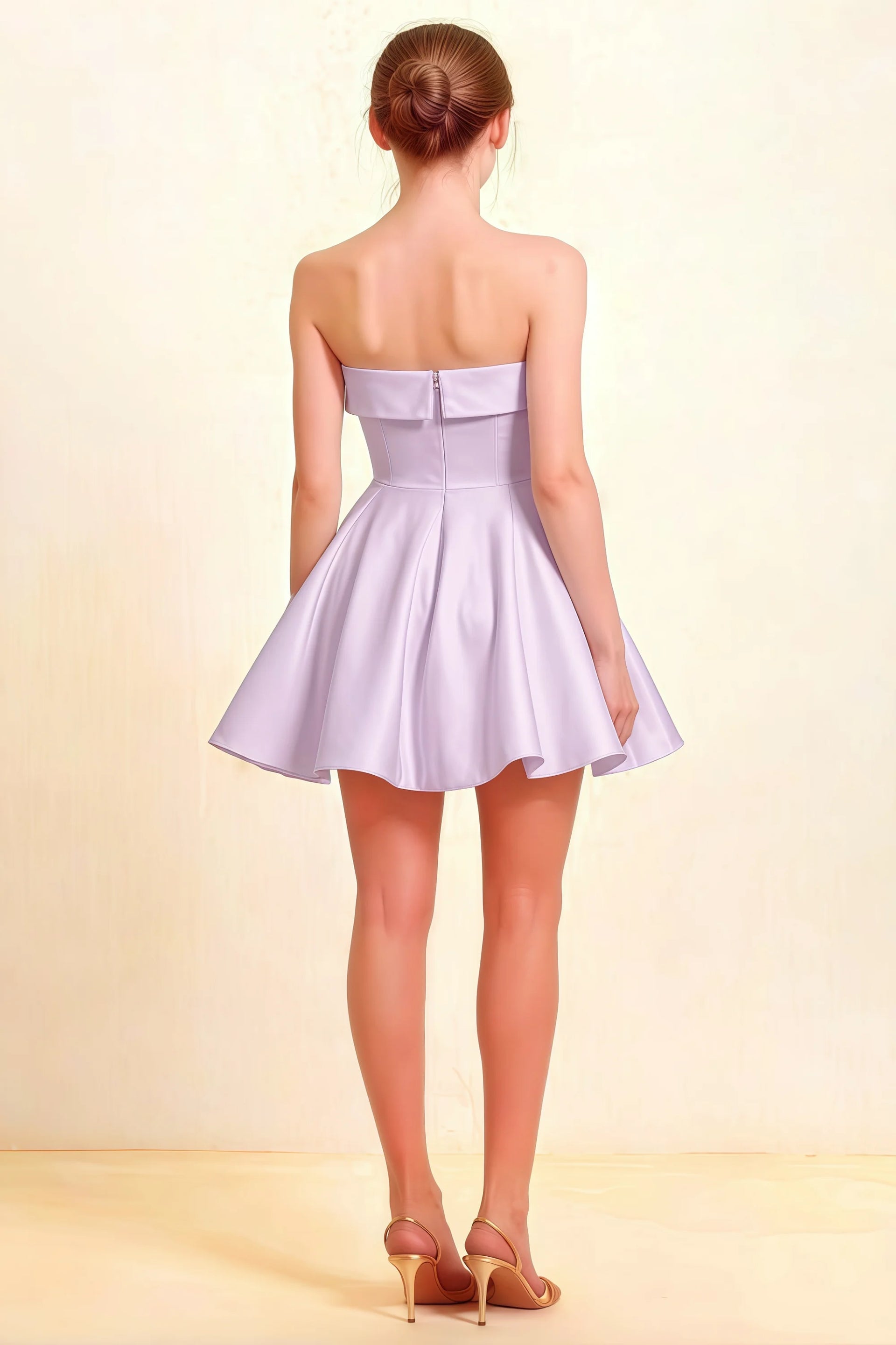 Cara Lavender Women's Smocked-bodice Fit & Flare Mini Dress