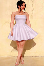 Cara Lavender Women's Smocked-bodice Fit & Flare Mini Dress