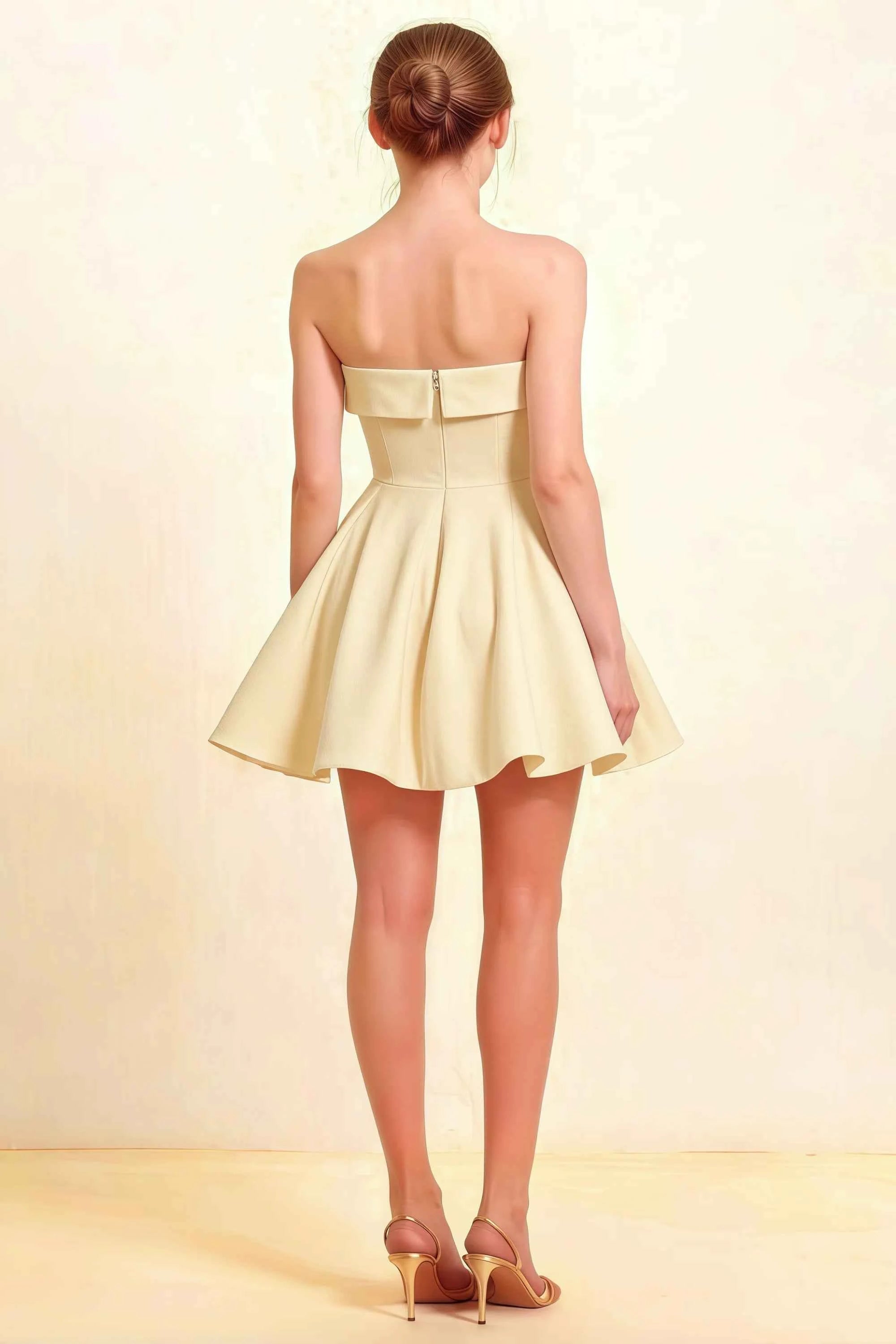 Cara Lemon Women's Smocked-bodice Fit & Flare Mini Dress Imagen secundaria del producto