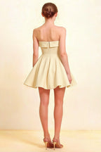 Cara Lemon Women's Smocked-bodice Fit & Flare Mini Dress