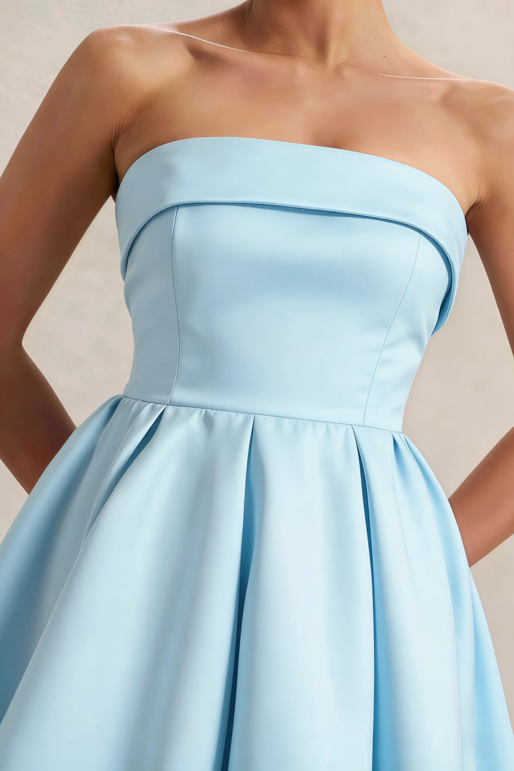Cara Light Blue Women's Smocked-bodice Fit & Flare Mini Dress