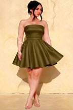 Cara Olive Women's Smocked-bodice Fit & Flare Mini Dress