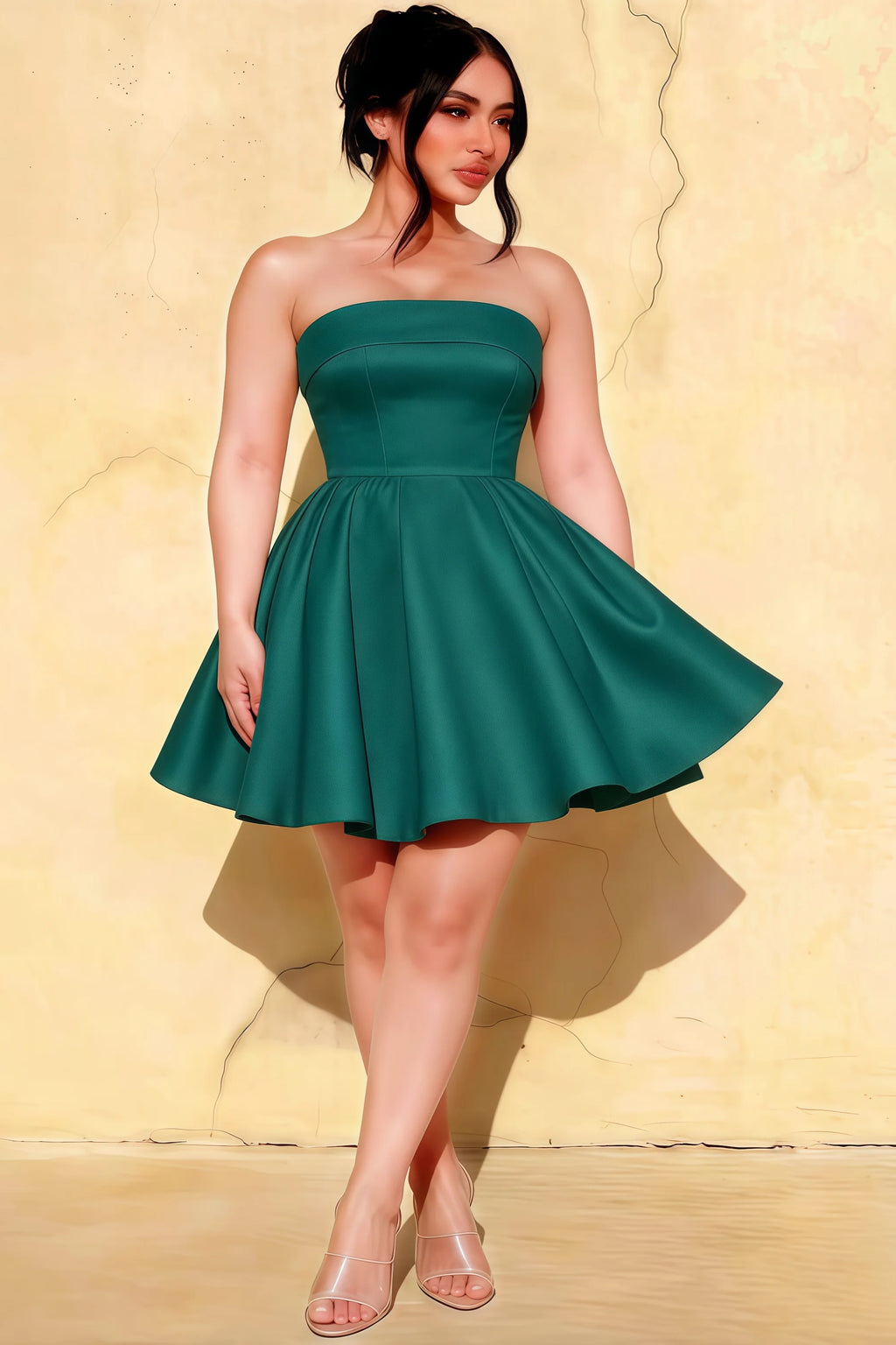 Cara Peacock Women's Smocked-bodice Fit & Flare Mini Dress