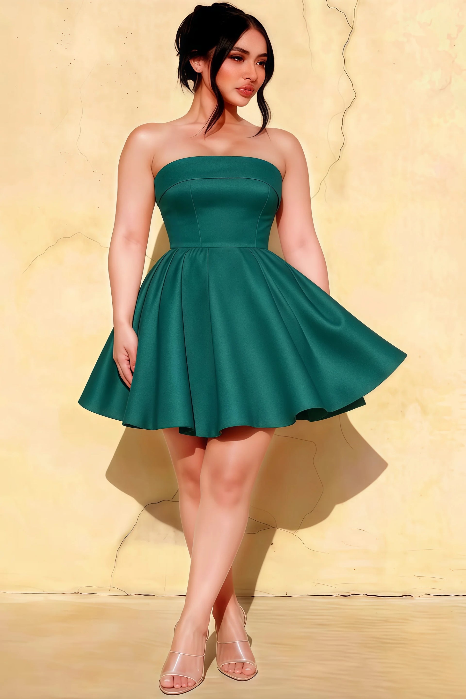 Cara Peacock Women's Smocked-bodice Fit & Flare Mini Dress