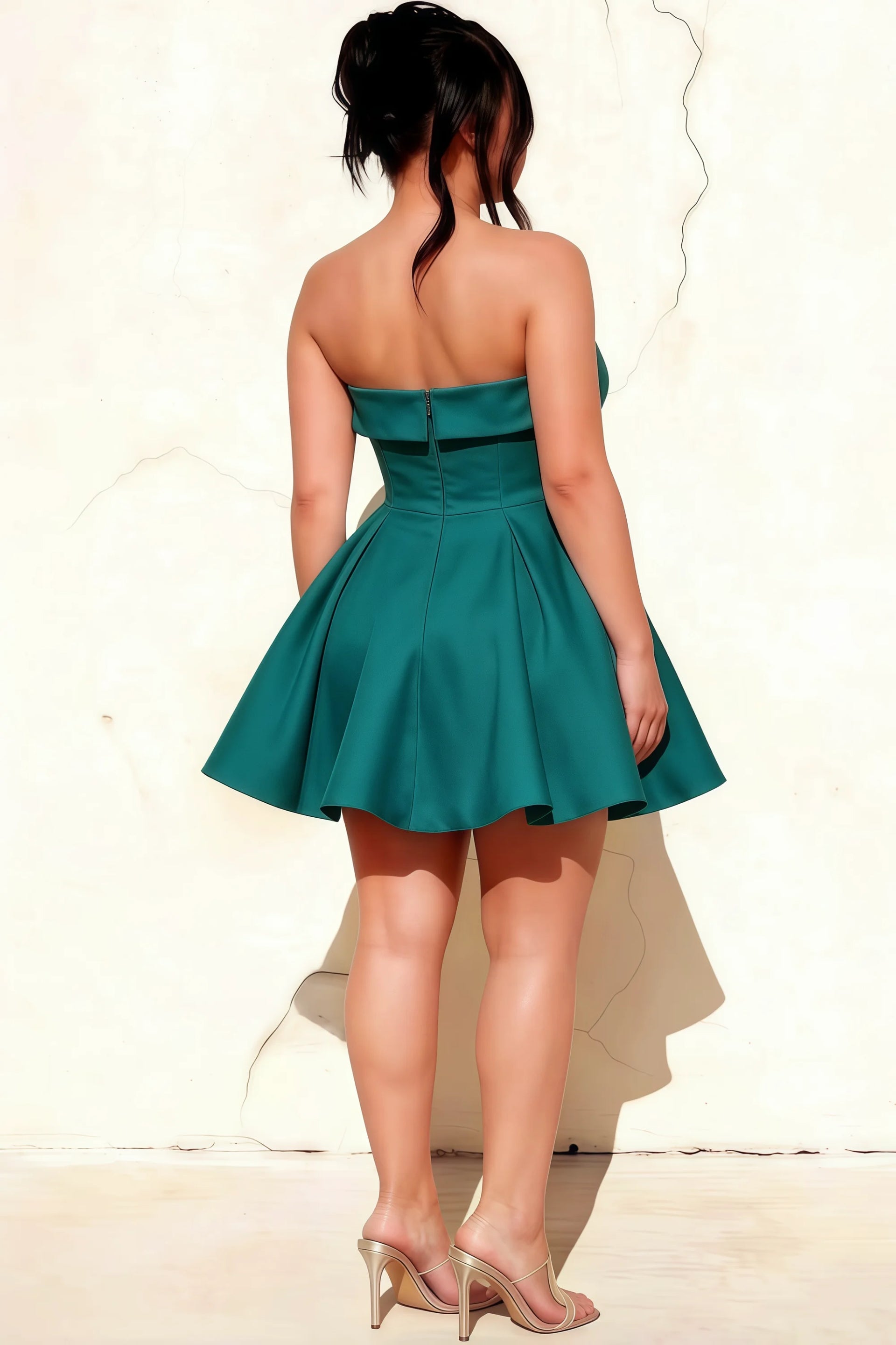 Cara Peacock Women's Smocked-bodice Fit & Flare Mini Dress